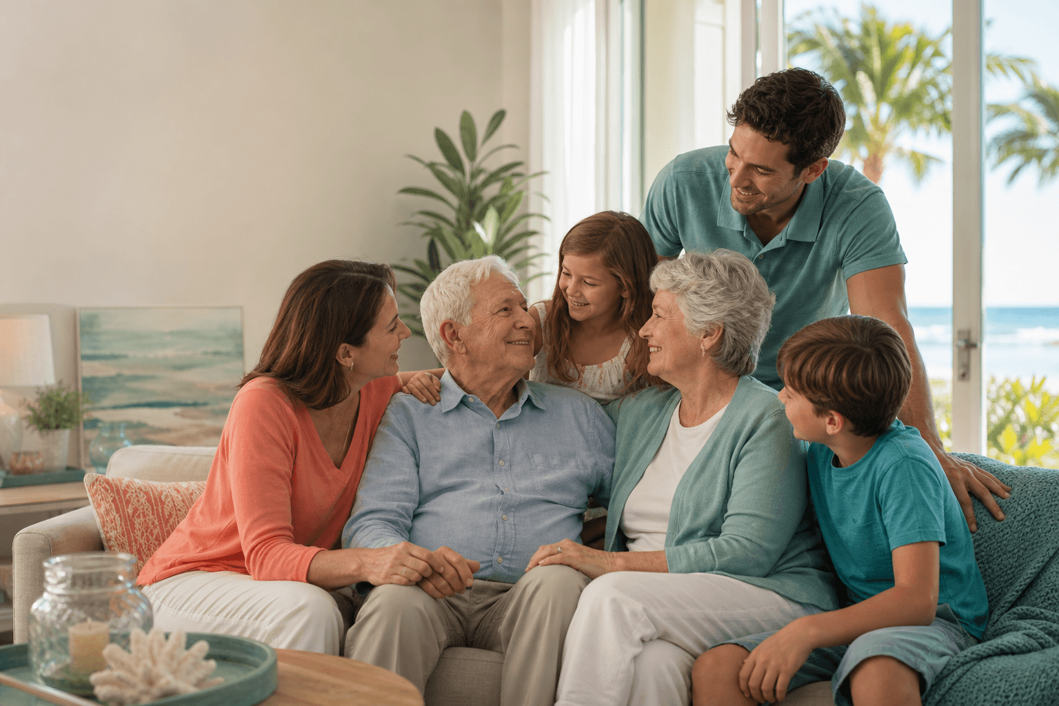 A family spending meaningful time together at home